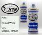 Preview: Ford, Oxford White, YZ / M6466 / M6887: 400ml Sprühdose + 400ml Klarlack - Set, von ATW Autoteile West.